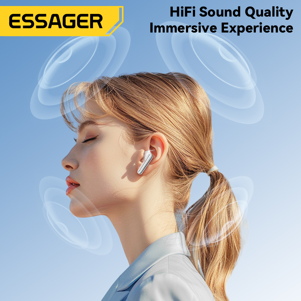 Essager Wireless Bluetooth 5.3 Headset Dual Noise Cancelling Touch Control Ohrhörer mit Mikrofon HiFI Stereo Sound Kopfhörer