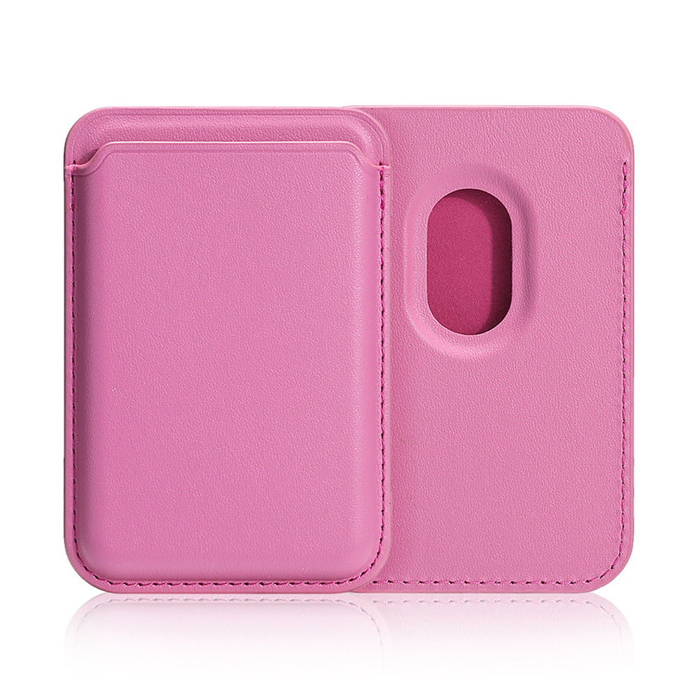 Leren Portemonnee Hoesje voor iPhone 15-19 Pro Max met MagSafe Kaarthouder: Lotuswortelkleur