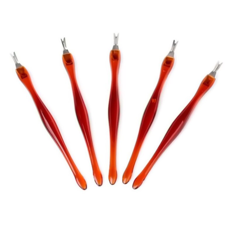 10 stuks /1- pack paars rood dode huid vork manicure nagelriem verwijderen pedicure trimmer nagelverzorging nagelriem reparatie rand duwer