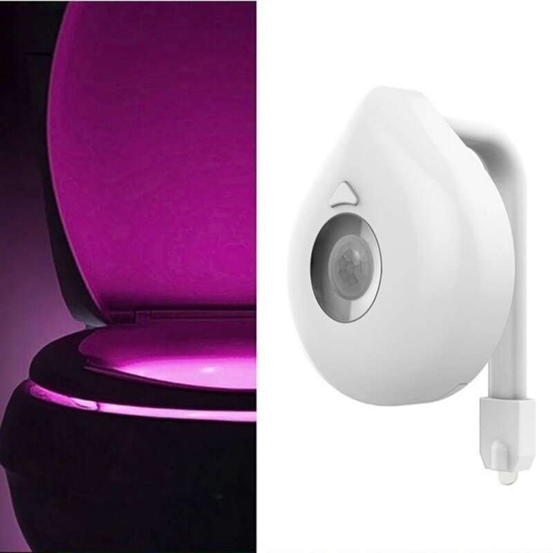 Toiletbril nachtlampje 8 kleuren waterdichte achtergrondverlichting voor toiletpot led luminaria lamp wc toiletverlichting