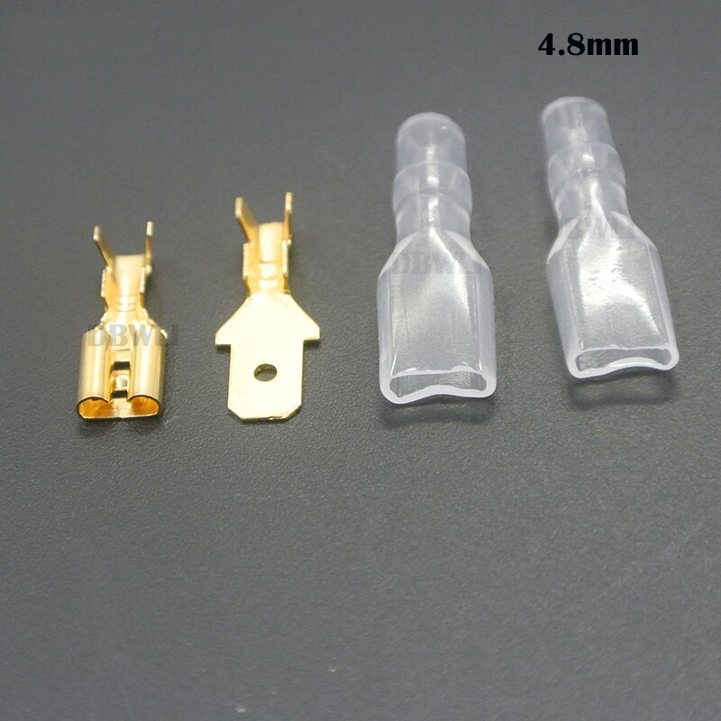 200 pces/50 pares masculino fêmea spade friso terminais manga fio envoltório conector para 22-16 awg 2.8mm