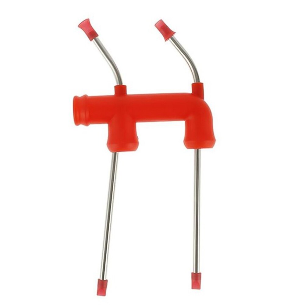 Bier Snorkel Stro Bier Bong Trechter Slammer Dubbele Snorkel Drinken Bier Bar Gereedschap Festivals Party Dispenser Beers Bottle: Red-2