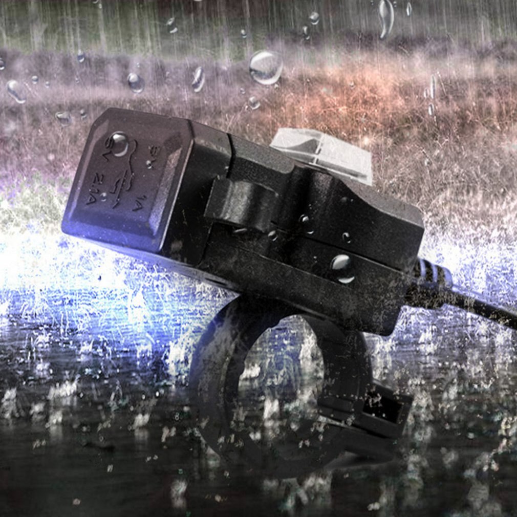 Dual USB Port 12V Waterproof Motorbike Motorcycle Handlebar Charger 5V 1A/2.1A Adapter Power Supply Socket for Phone Mobile