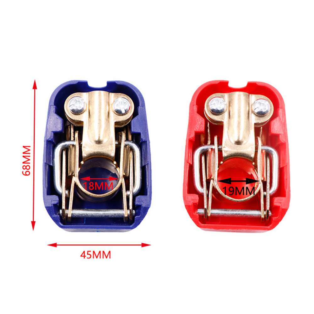 2pcs Car Boat Battery Terminal Connector Clamp Clip Negative Positive Blue/ Red