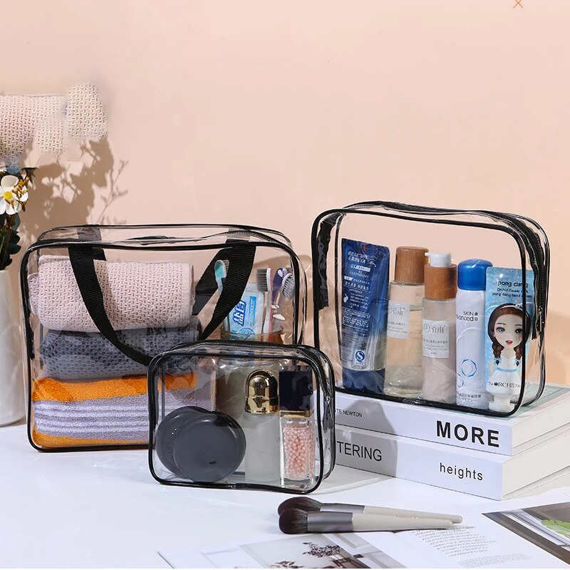 1/3Stck einstellen Transparente Kulturbeutel Große Kapazität Tasche Reise Veranstalter Lagerung Beutel machen-hoch Kosmetik Tasche Multifunktions