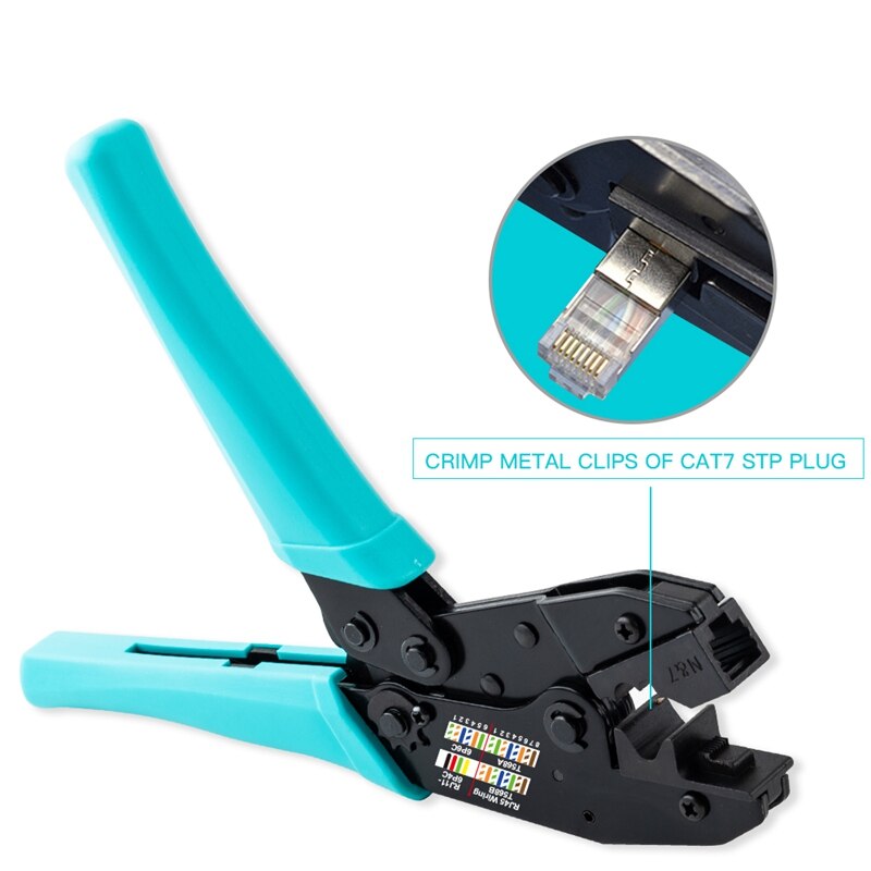 RJ45 Tool Cat7 Crimper Cat7 Connector Krimptang Kabel Crimper Tang Voor Cat7 Cat6A Afgeschermde Metalen Clip Connector