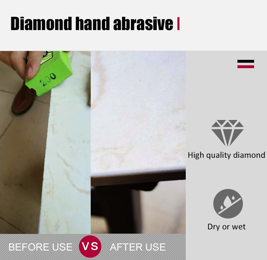 Yijing Diamant De Hand Polijsten Pads Hand Schuren Pads Voor Steen Glas Kunststeen Keuken Schoonmaken Schurende Te