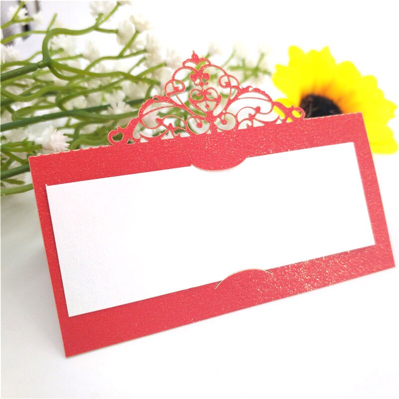 10 stk festbord navn gæste bord kort navne kort bord bord bord bryllup forsyninger sidde dekoration favor 6z-sh873: Rød
