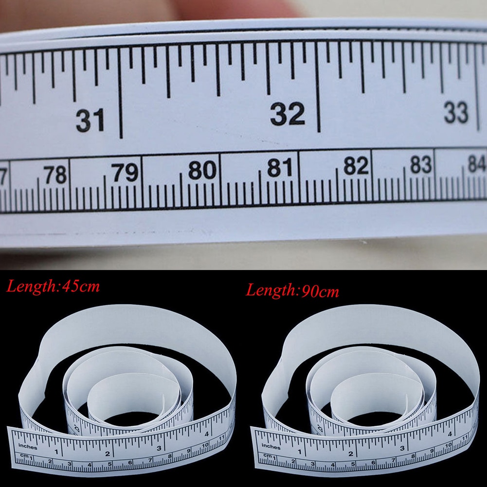 45/90cm Self Adhesive Vinyl Measuring Tape Ruler Sticker Sticky Measure DIY Tool