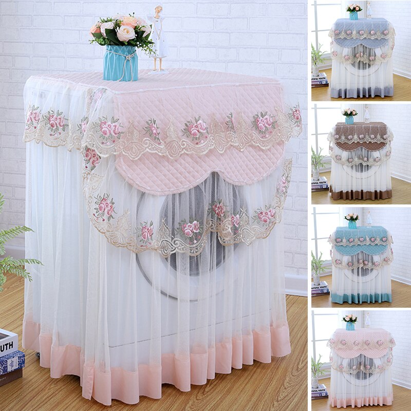 Kant Stofdicht Protector Bloemen Stijl Thuis Decor Wasmachine Cover 4 Kleuren Wasbare 60*60*85 Cm decoratie: Light Pink