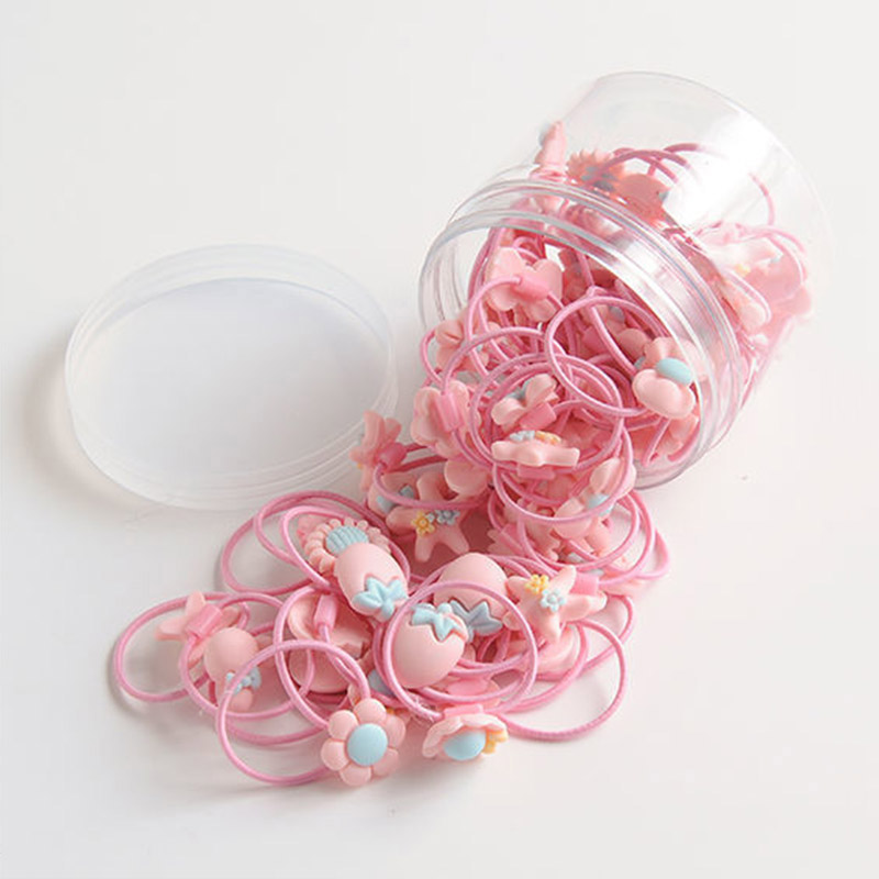 40 Stks/set Cartoon Baby Elastische Haarbanden Bloem Vruchten Kinderen Elastiekjes Zoete Prinses Kinderen Baby Meisjes Paardenstaart Houder