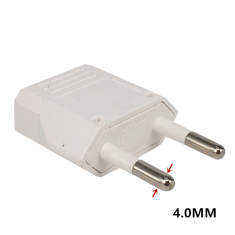 4.8mm eu-adapter reiseadapter amerikansk kina us til eu-plugg euro-plugg elektrisk adapter ac stikkontakt
