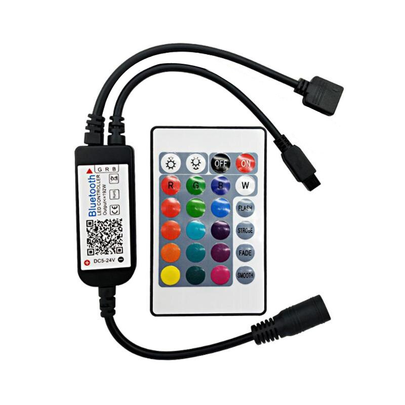 DC 5V 12V 24V Bluetooth LED RGB controller Mit 24Key IR Led Controller 12v Fernbedienung für 5630 5050 3528 2835 LED Streifen