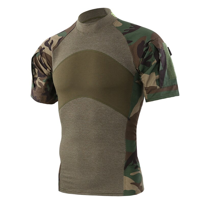 Udendørs sommer #39 camouflage vandre-t-shirt sportsbund åndbar hurtigtørrende komfortabel størrelse m -2xl camo vandretop: Clmc / M