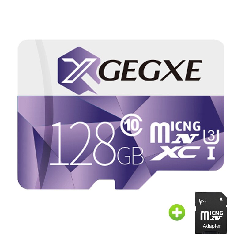 Carte micro SD/TF d'origine XGEGXE haute vitesse 8GB 16GB 32GB carte mémoire flash 64GB 128GB 256GB pour caméra de tableau de bord DVR téléphone intelligent PC: 128G-Adapter