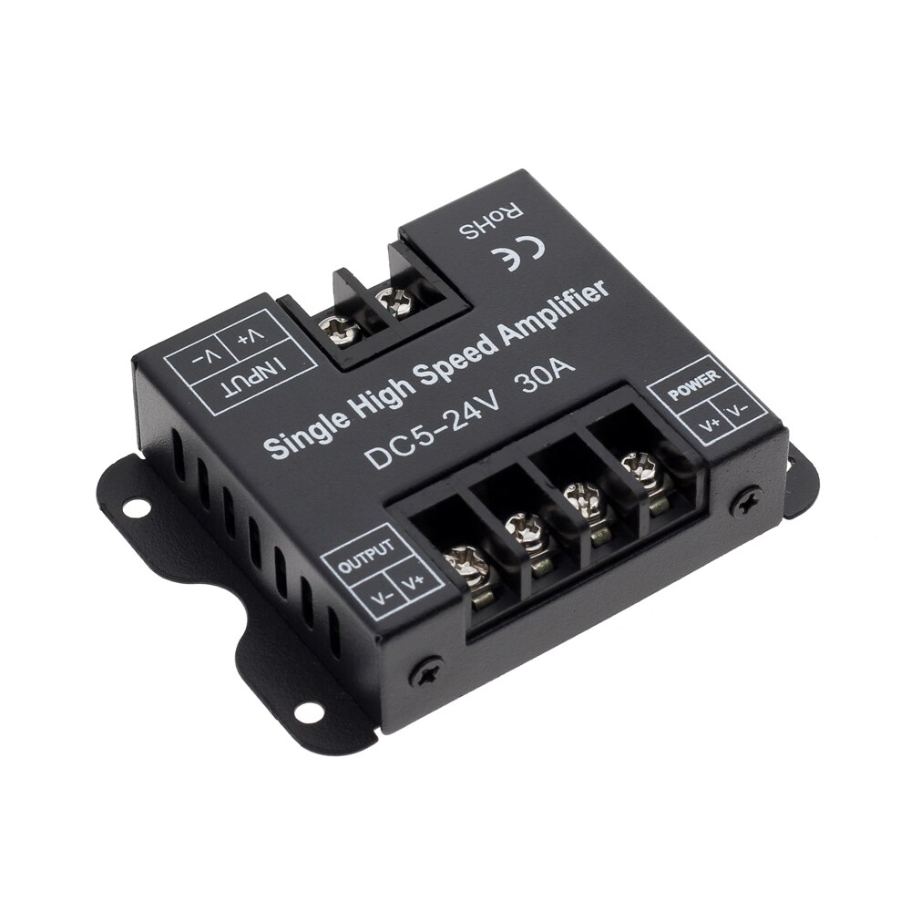 DC5V-24V LED Strip Amplifier 30A Single High Speed Controller Amplifier for Single Color LED Strip 5050 Power Repeater Console