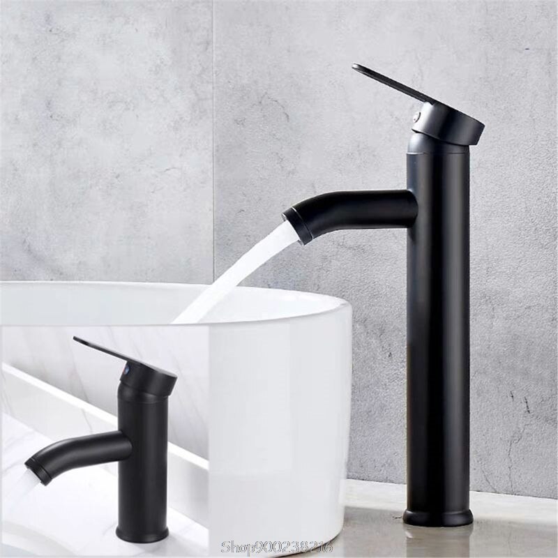 Enkelt håndtag håndvaskarmaturer koldt blandebadekar håndvask vandhane sort vand køkkenhane badeværelse  n25 20