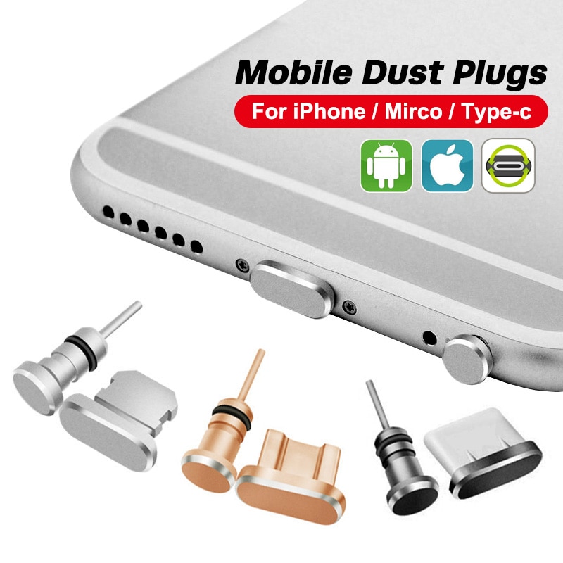 3.5mm AUX Earphone Jack Dust Plug Mobile Phone Car Computer Laptop With Ejector Pin Micro USB Type C Charging Port Tips Adapter