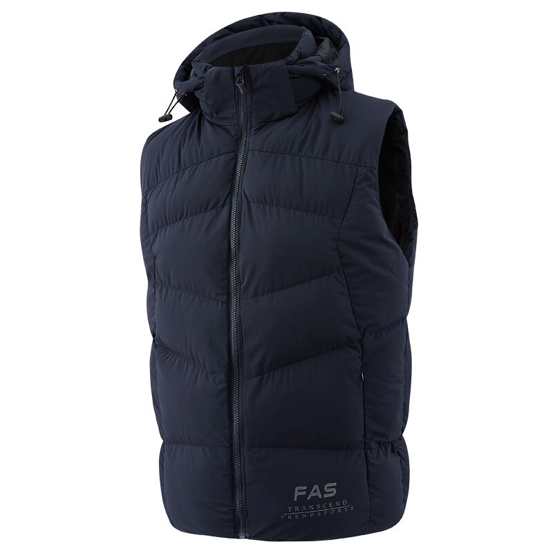 printemps automne veste sans manches pour hommes à capuche mâle hiver gilet grande taille hommes travail gilets gilet VT-243: Bleu / L