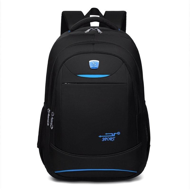 Nylon Men's Laptop Backpack Trendy Casual Backpacks Large Capacity Student School Bags Simple Daily Book Bag: Blue