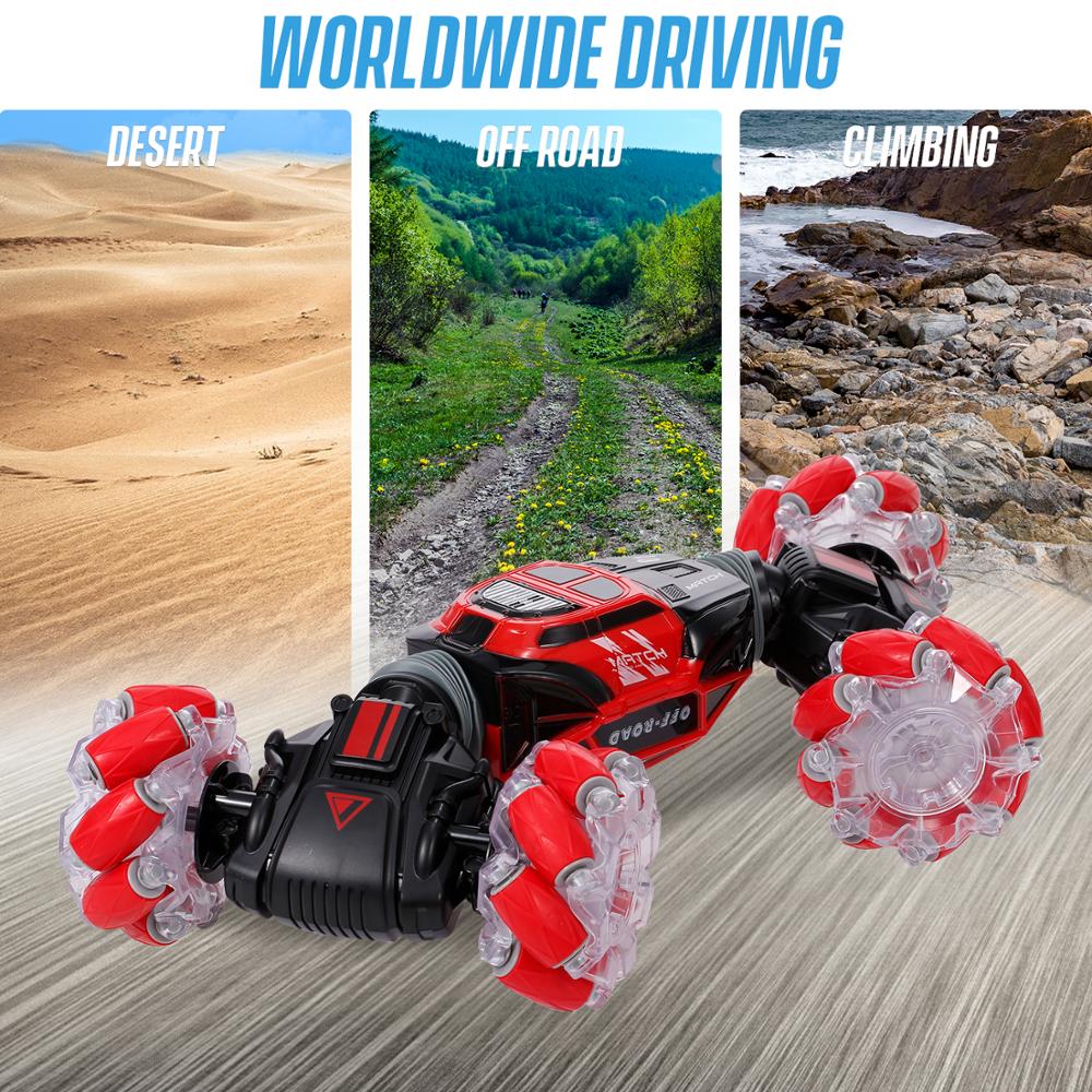 1:16 Remote Control Stunt RC Car Gesture Induction Twisting 4WD Off-Road Vehicle Light Music Drift Side Driving RC Toys