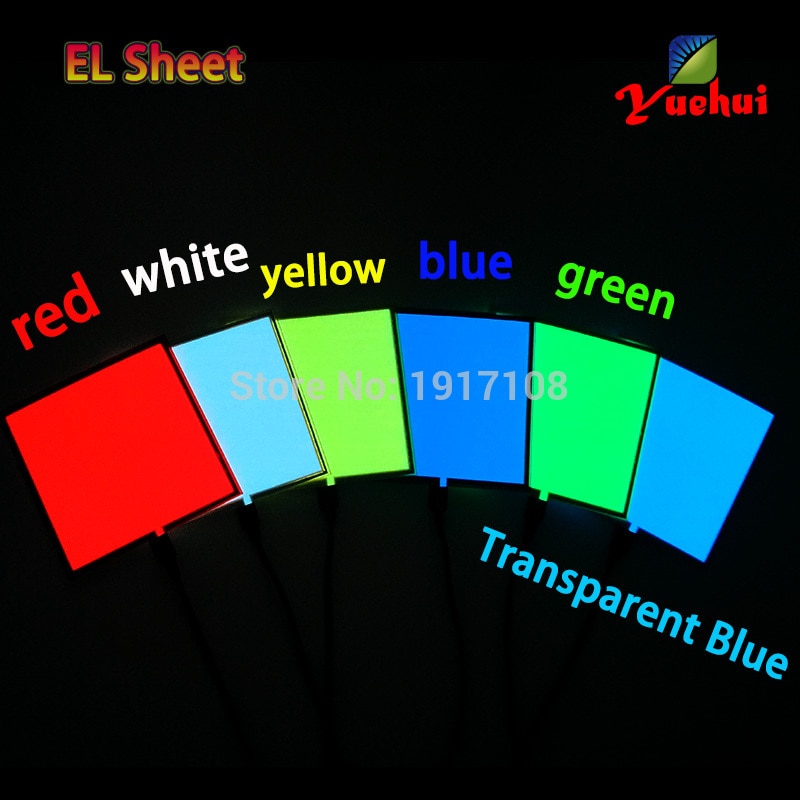 6colors for choosing10X10CM el sheet el panel el backlight for car,house,party,dispaly, Glow Party Supplies