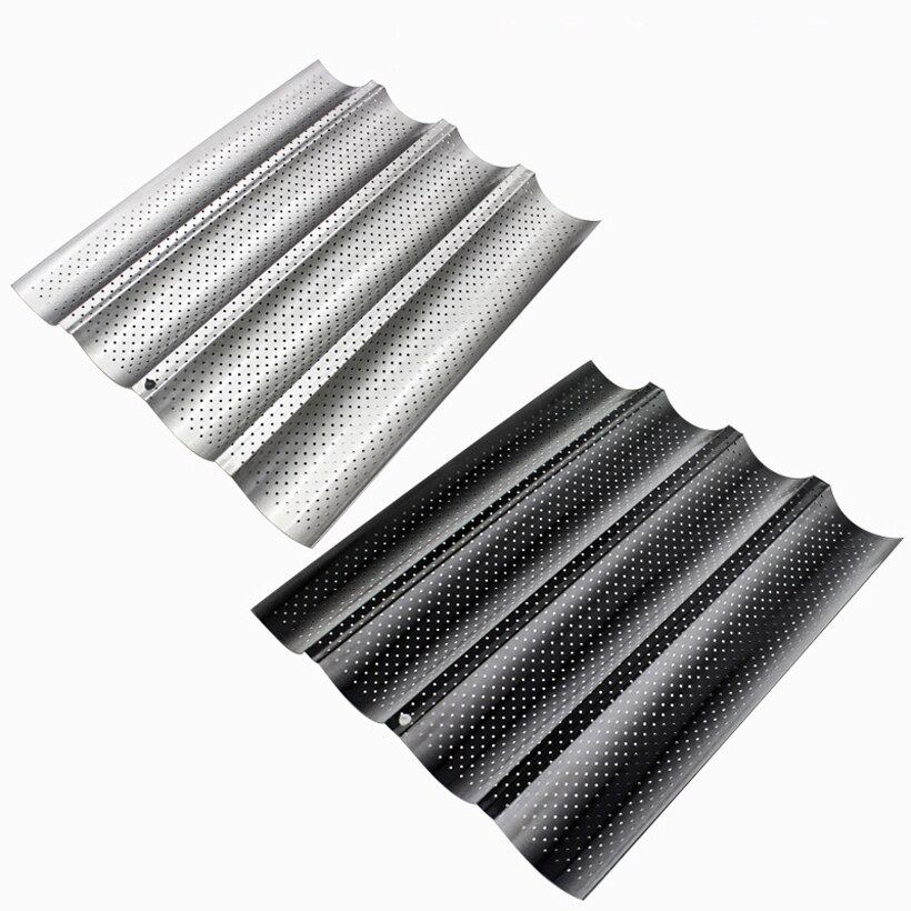 Carbon Steel 2/3/4 grids Gutter Non Stick French Bread Perforated Tray Baking Baguette Pan