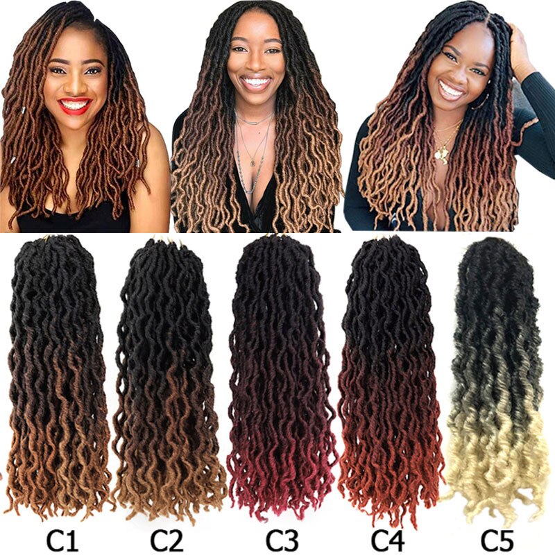 Curly Crochet Braids Hair Extensions 18 Inch Ombre Blond Soft Goddess Synthetic Braids Crochet Braids Hair