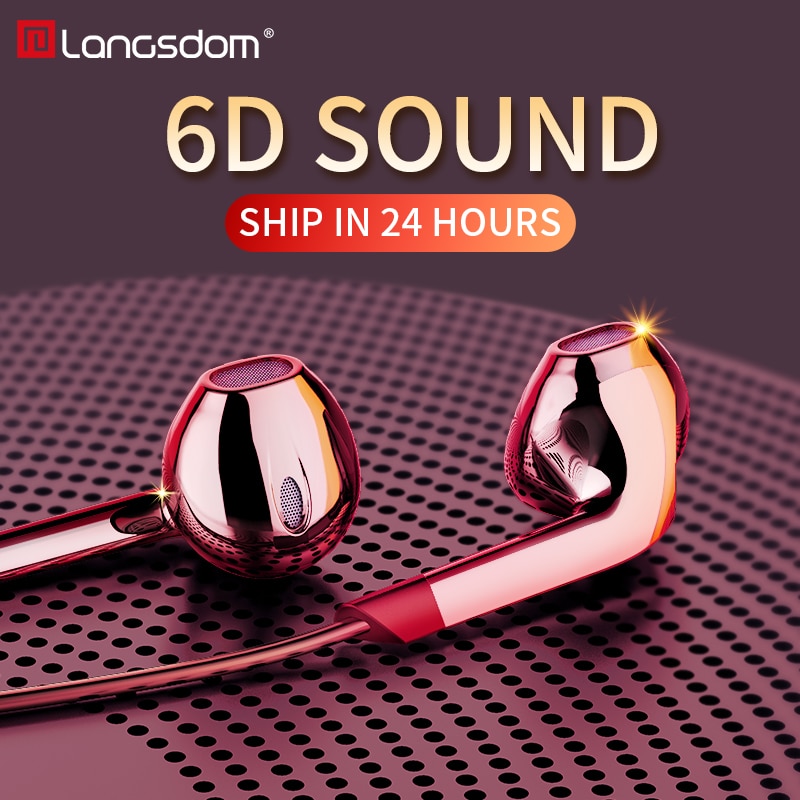 Langsdom E6U écouteurs intra-auriculaires 3.5mm avec micro casque Hifi filaire Eaphones pour Smart iPhones auriculares fone de ouvido