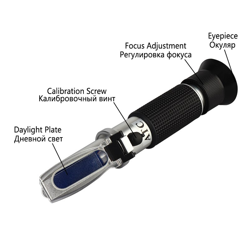 Hand-held Refractometer Single/Dual Scale Alcohol concentration meter,sugar refractometer Homebrew Beer Wort &Wine Refractometer