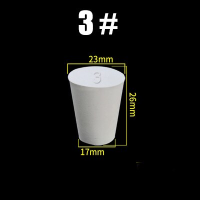 Silicone Rubber Sponge Stopper Hole Plug Lab Flask Test Tube Bottle Glassware Tapered Rubber Plug Bung Stopper: Tan