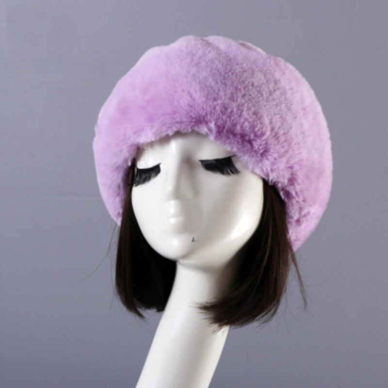 Femmes hiver fausse fourrure plus casquette russe pour les filles de épais moelleux vide haut russe casquette automne oreillette en plein air Ski chapeaux: 12