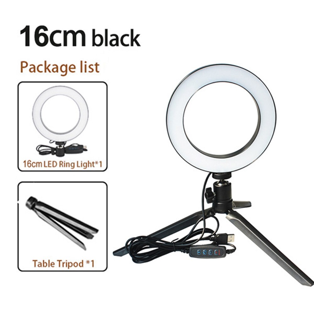 16/20/26cm LED Selfie Ring Light Dimmable LED Ring Lamp Photo Video Camera Phone Light ringlight For Live Fill Light: 16cm