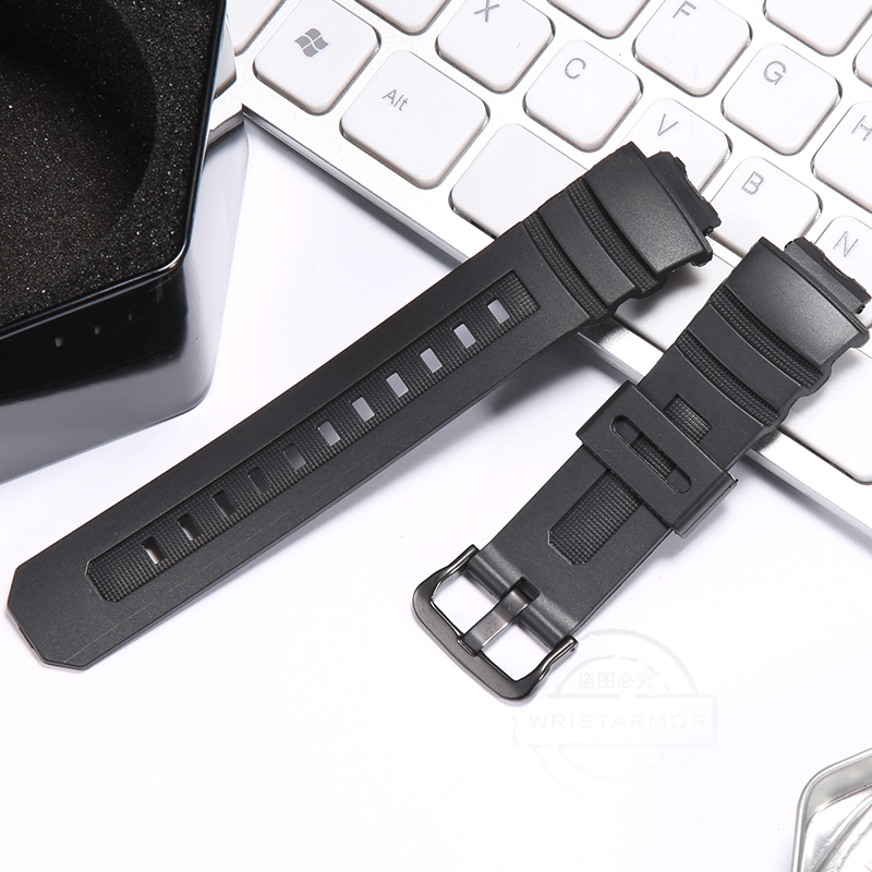 Rubber Strap Suitable For Casio AW591 590 AWG-M100 G-7700 Men Resin Waterproof 16mm Replacement Watctband Accessories: black