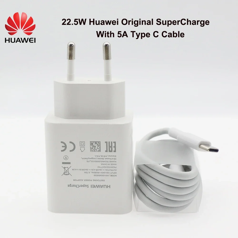 40W Original HUAWEI chargeur rapide 22.5W EU US superchararge Type C câble pour HUAWEI P30 P40 P20 Pro lite Mate 9 10 Pro Mate 20 V20
