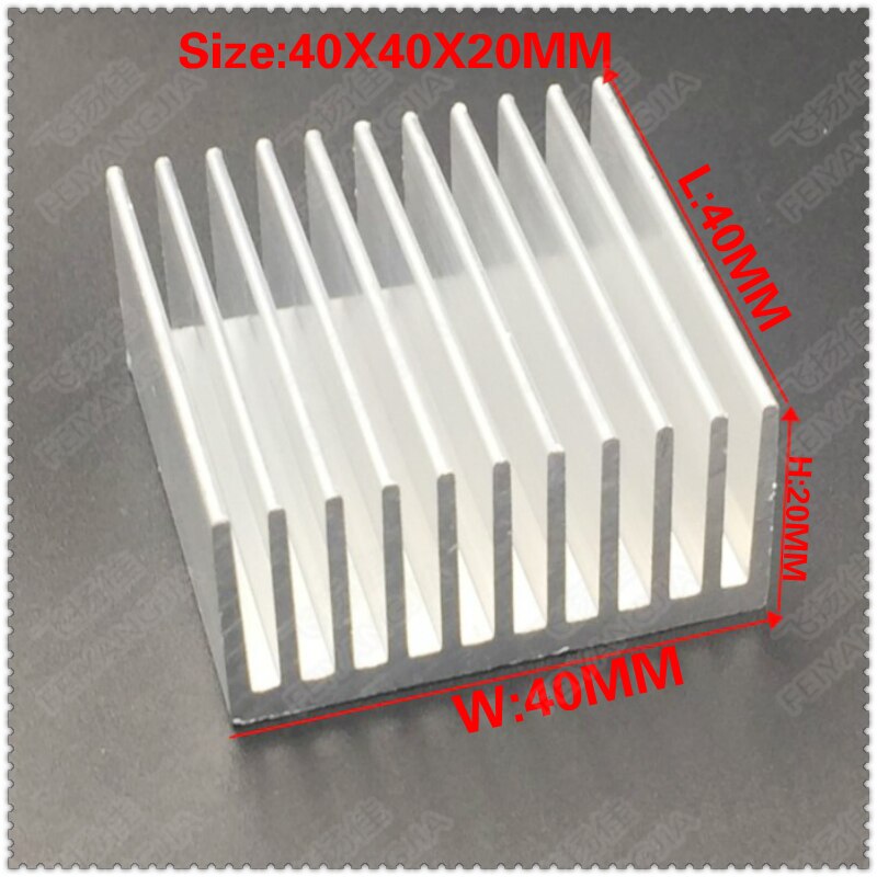 ) 2 stks 40x40x20mm Aluminium Koellichaam IC Heatsink Cooling Fin Voor CPU LED Power Actieve component