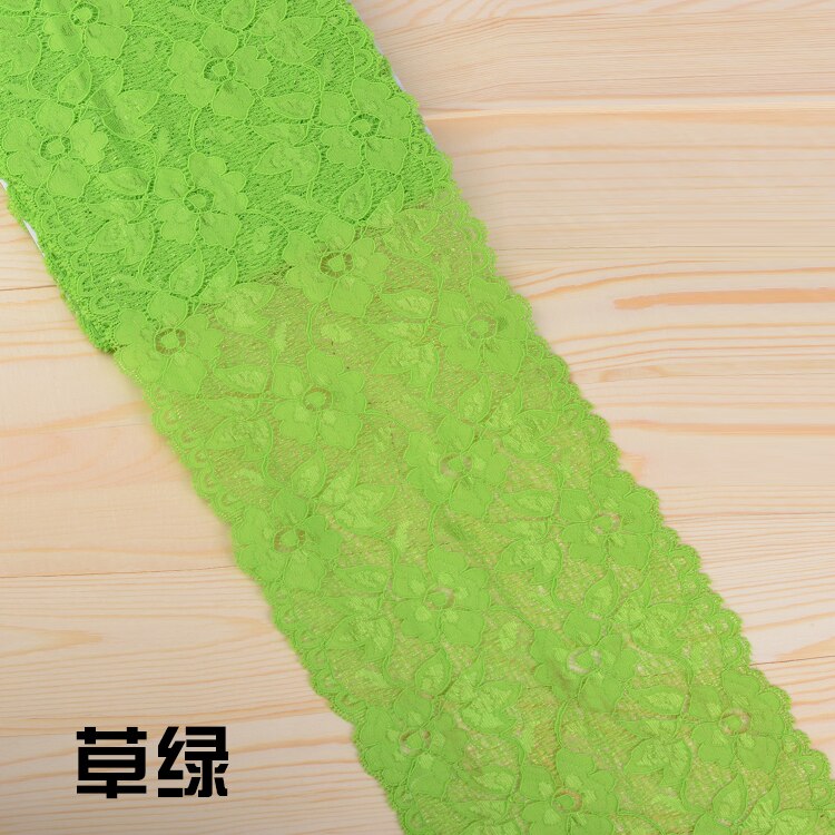 Elastic Lace Ribbon Tape 16cm Lace Trim Fabric Embroidered White Lace Trimmings DIY Crafts Sewing Material Garment Accessories: Light Green