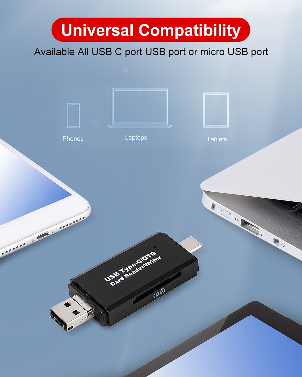 Usb 3.0 hub sd-kaartlezer micro usb type c-kaartlezer lector sd-geheugenkaartlezer voor micro sd tf usb type c otg-kaartlezers