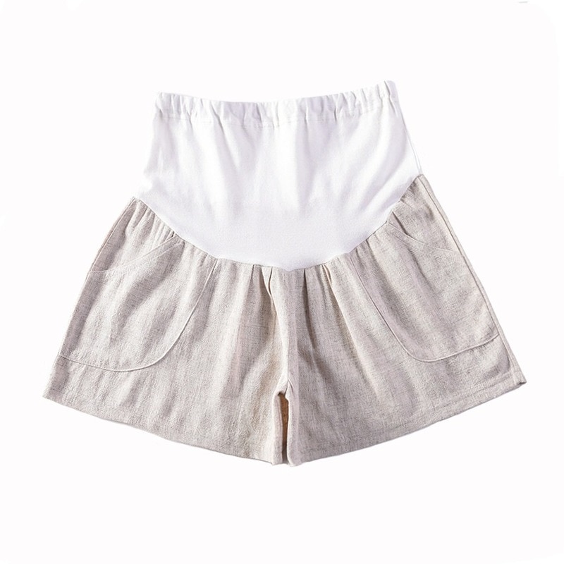Cotton Maternity Shorts Pregnant Women Summer Thin Loose Short Pants Pregnancy Outside Khaki Black Trousers