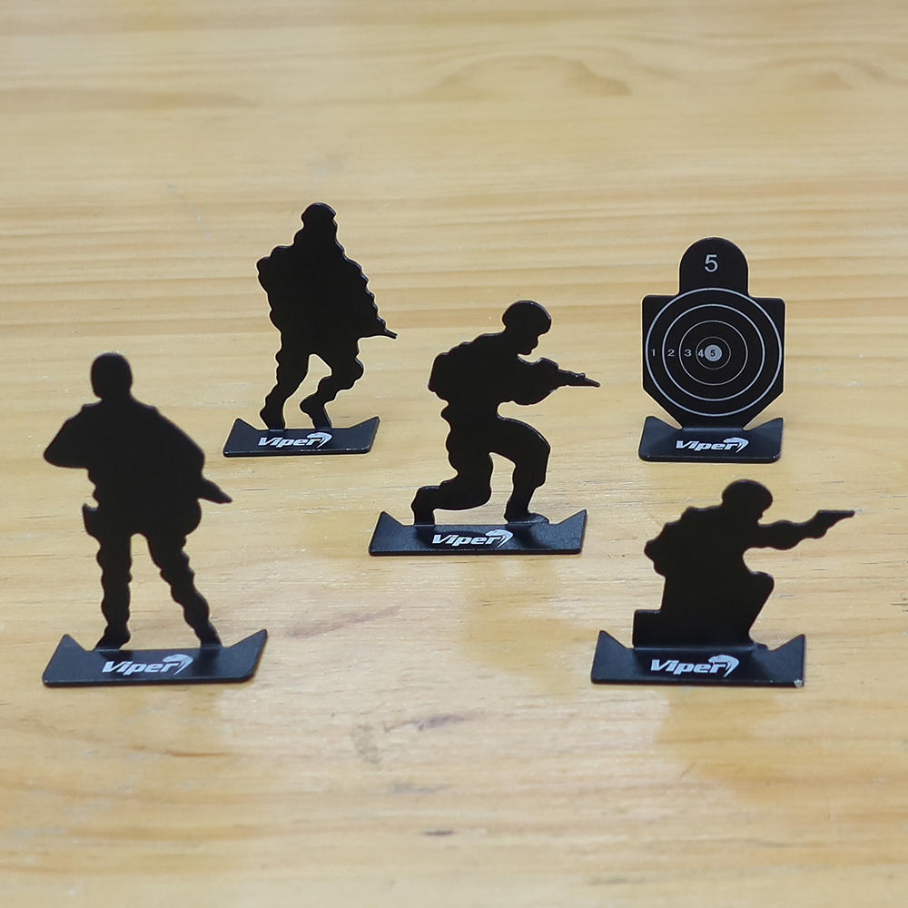 5pcs Frosted Matte Metal Aluminum Shooting Targets Set Soldier Shape Shooting Practice Target Aiming Target Shooting Accessories