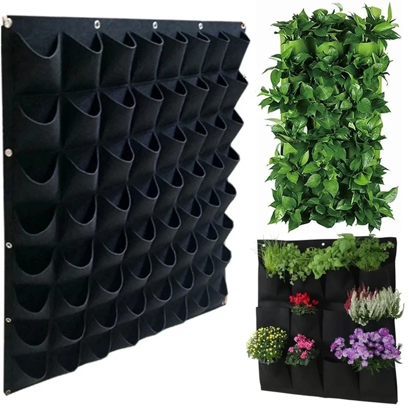 Flerlomme plantepose filt grønnsaker frukt blomster dyrkeposer for planter hengende vertikalt hjem hageverktøy plantesåpotte