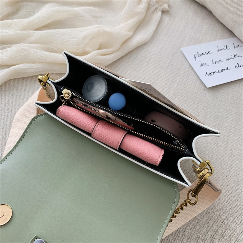 Mini cuir sacs à bandoulière pour femmes vert chaîne épaule sac de messager dame voyage sacs à main et sacs à main sac à bandoulière # L5