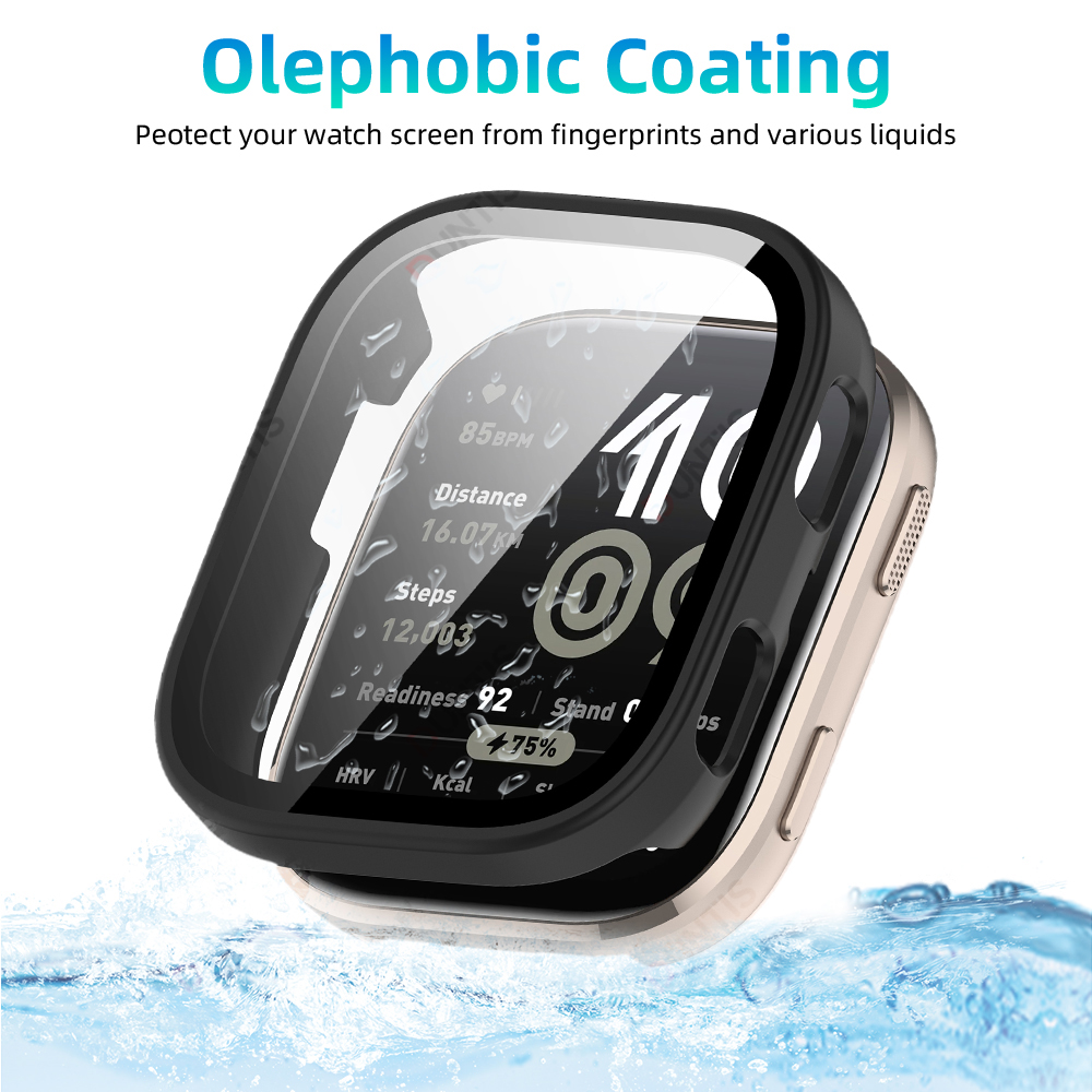 Glass+PC Case for Amazfit Bip 6 Hard Bumper Built-in Ultra-HD Tempered Glass Protector for Amazfit Bip 6 Cover Accessories