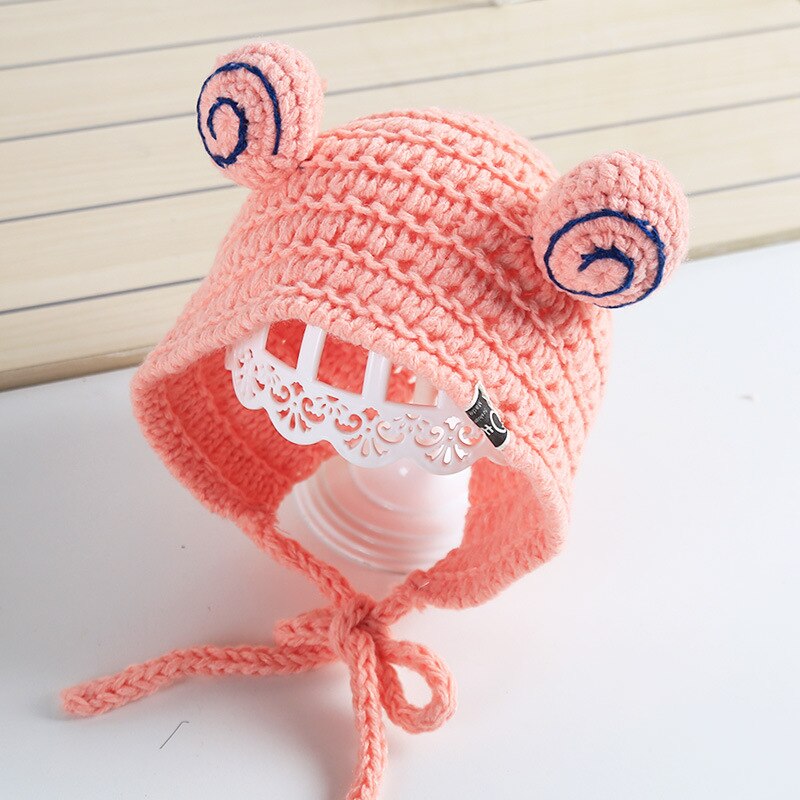 Snail Hat Beanies Knitted Winter Hat Solid Hip-hop Skullies Knitted Hat Cap Costume Accessory Warm Winter Lovely Christmas: Rose Pink