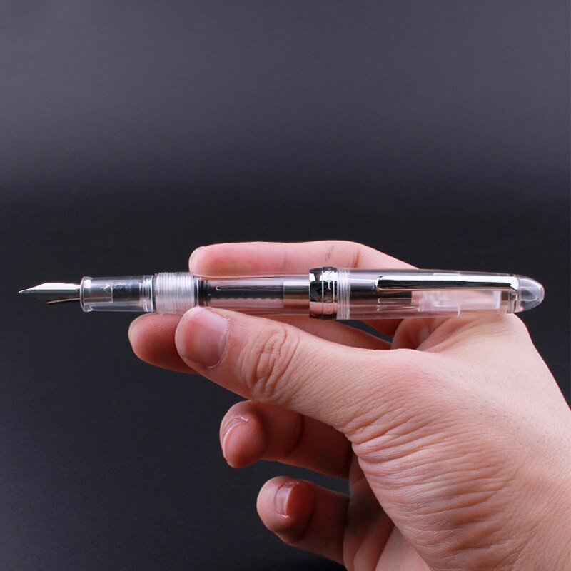 transparent Fountain Pen pen students Office stationery 0.5mm 0.38mm nib calligraph piston ink Pens