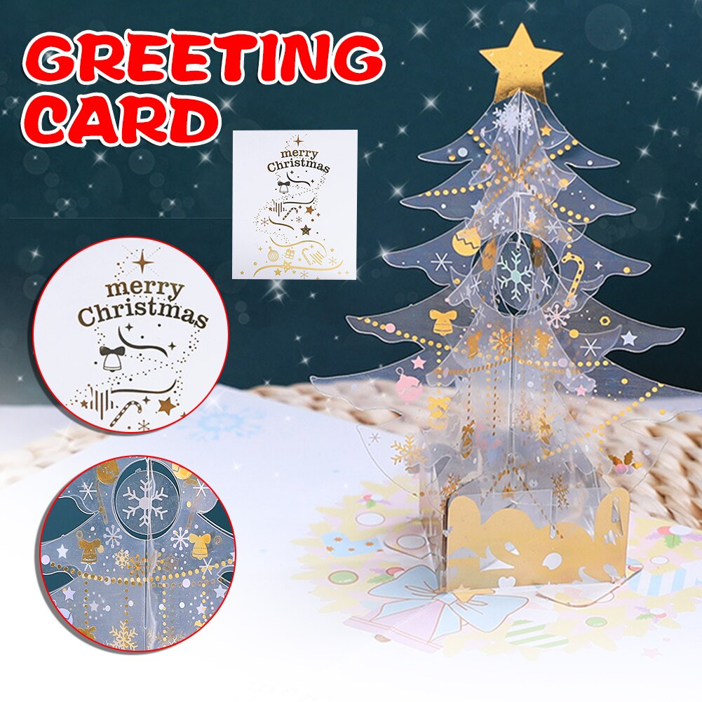 Christmas Tree 3D Pop-Up Greeting Card Merry Christmas Greeting Cards for Kids