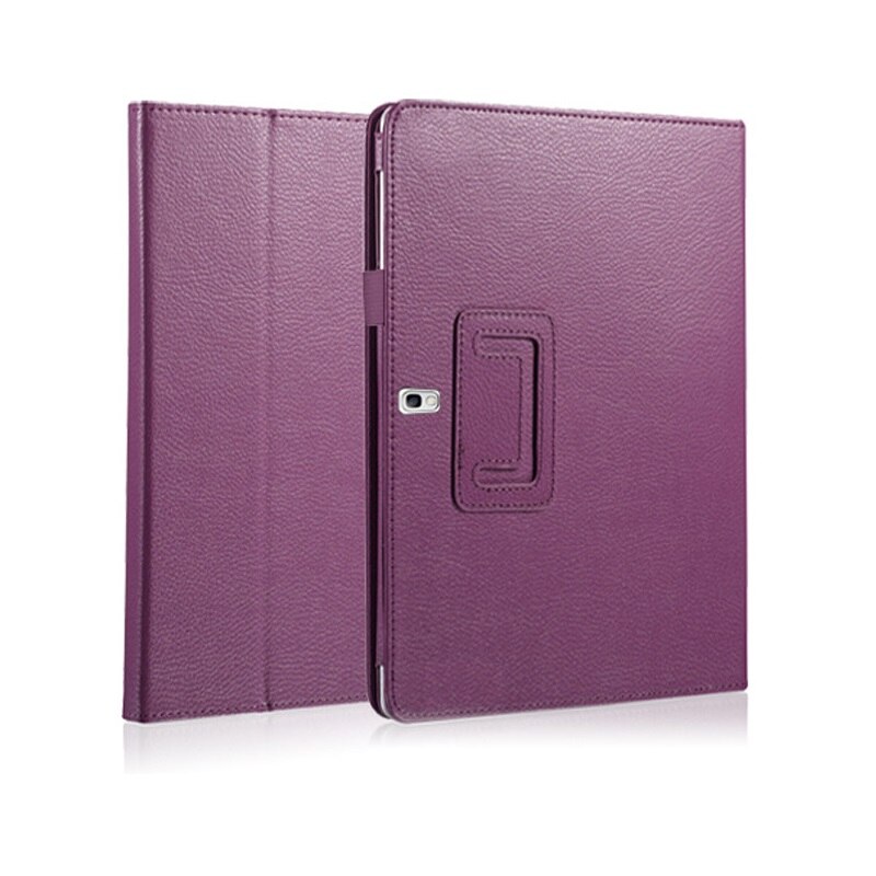 Per il caso di Samsung Galaxy Tab 10.5 S Sottile Retro Pieghevole Del Basamento DELL'UNITÀ di elaborazione Copertura Astuta di Cuoio Tab S 10.5 SM-T800 SM-T801 t805 Casi Tablet: Purple