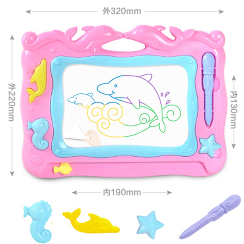 Multi-Function Big Size Painting Graffiti Board Toys ABS Material Magnetic Educational Write&amp;Drawing Board Desk Toy For Children: Dolphin P