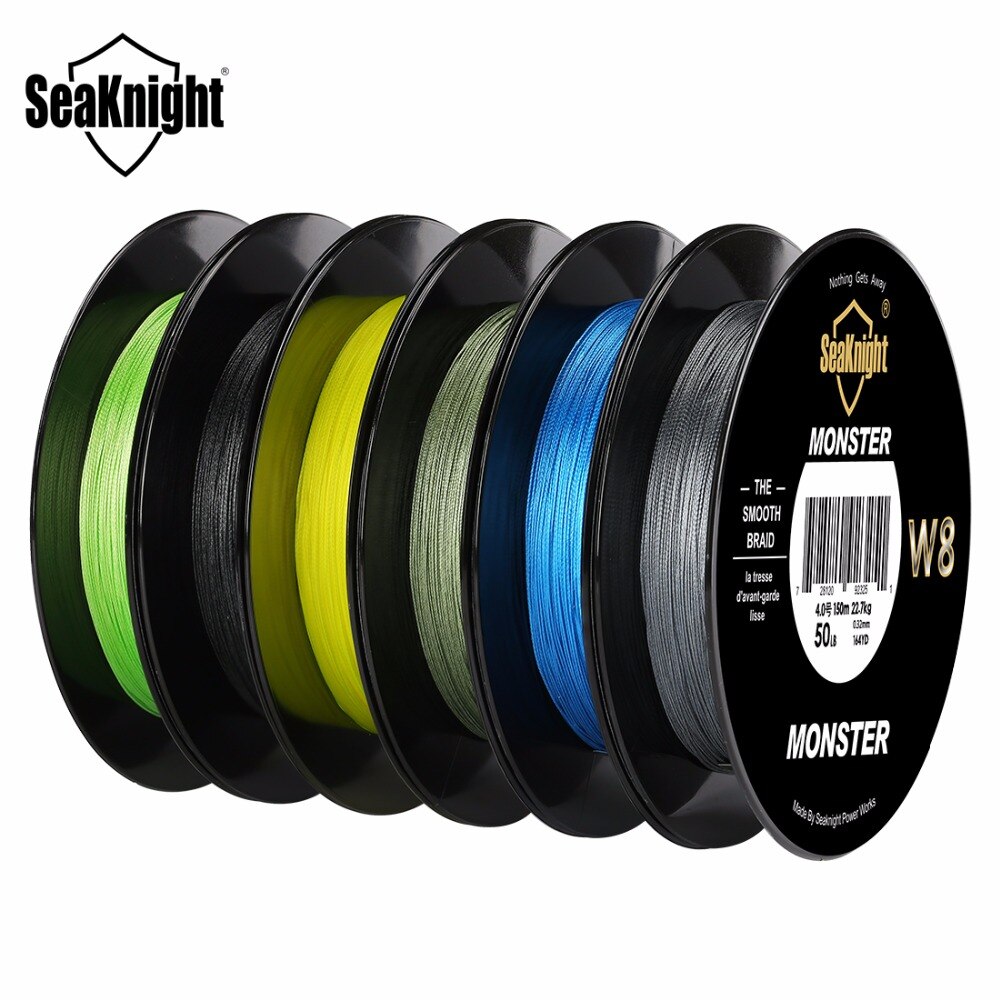 SeaKnight ligne de pêche W8 150 M tresse 8 brins ligne lisse PE Multifilament grand Angle technologie tressée 20-100LB