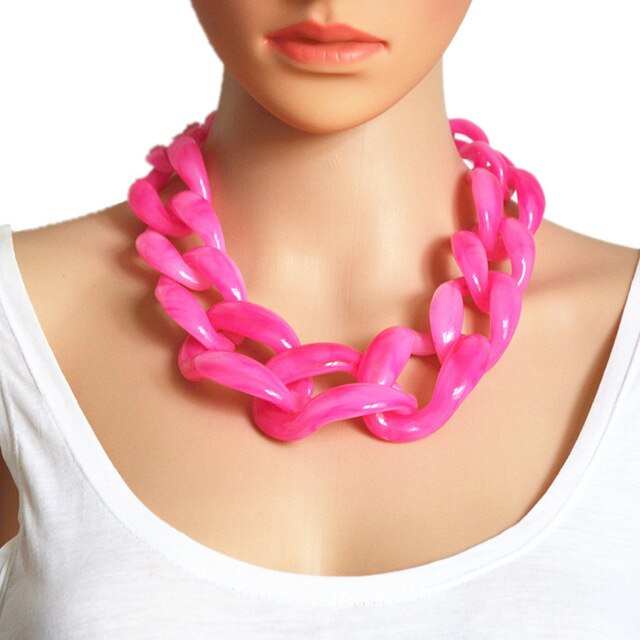 Europa und sterben Vereinigten Staaten große übertreibung schmuck acryl kette chainoversize Nacken kette zubehör gefrostet Halskette: Stein meihong